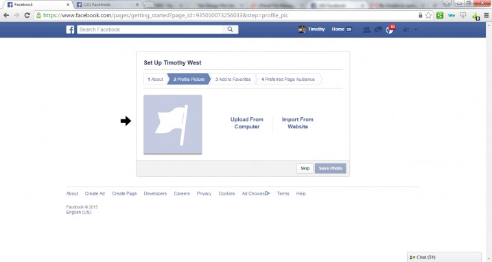 Create Facebook Page Step 5