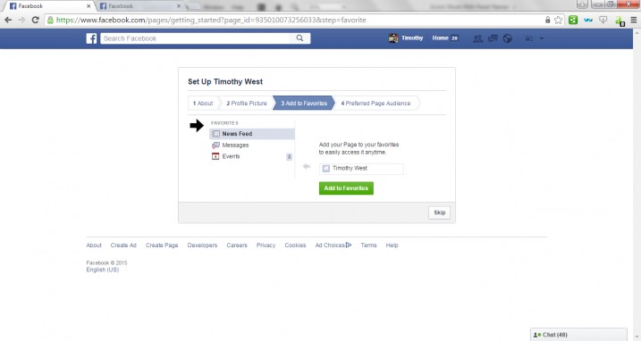Create Facebook Page Step 6